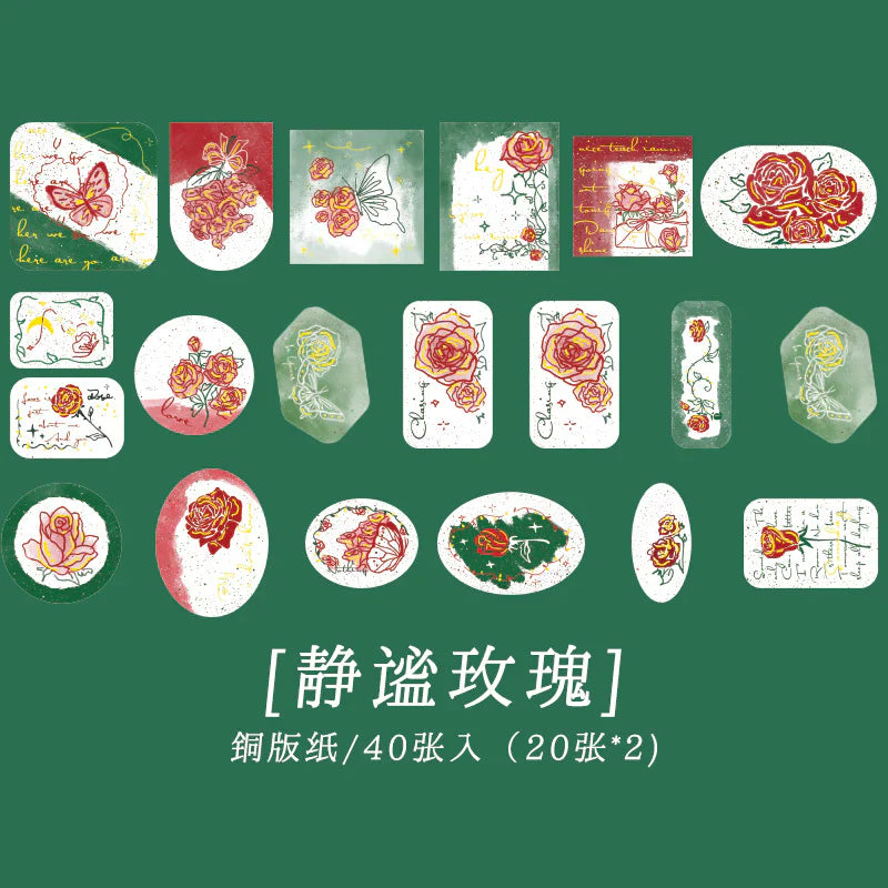 Lost Rose Sticker Series -20 Desings/40 Pcs