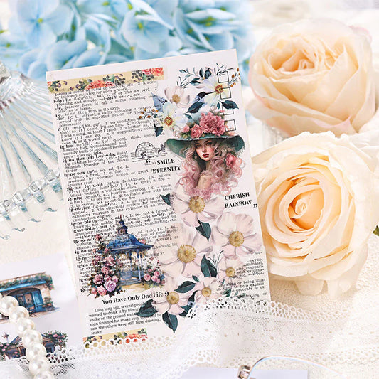 Vintage garden bloom sticker book - 20 sheets
