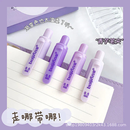 Purple Kawaii Gel Pen Set- Blue Ink