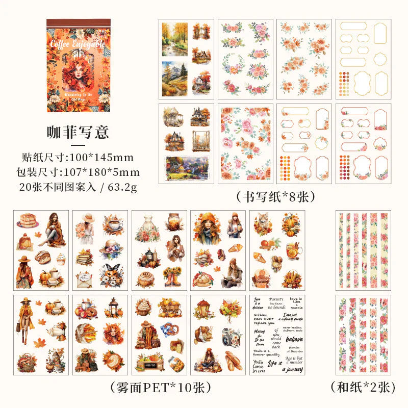 Vintage garden bloom sticker book - 20 sheets