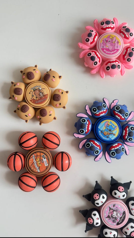 Fidget spinning highlighter