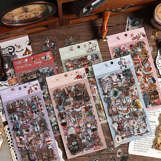 Everyday vintage items stickers - 6pcs