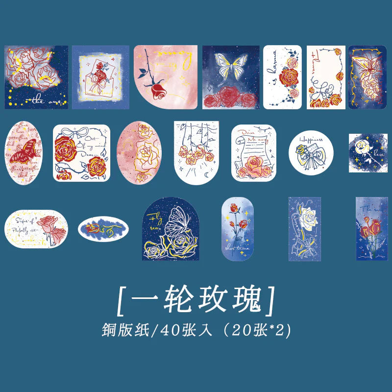 Lost Rose Sticker Series -20 Desings/40 Pcs