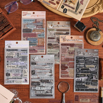 Journaling Vintage Message Sticker - 6 Sheets