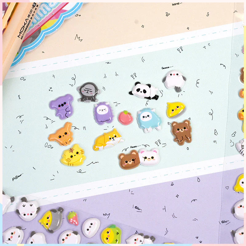 Soft Foam Kawaii Animal Sticker - 500 Pcs