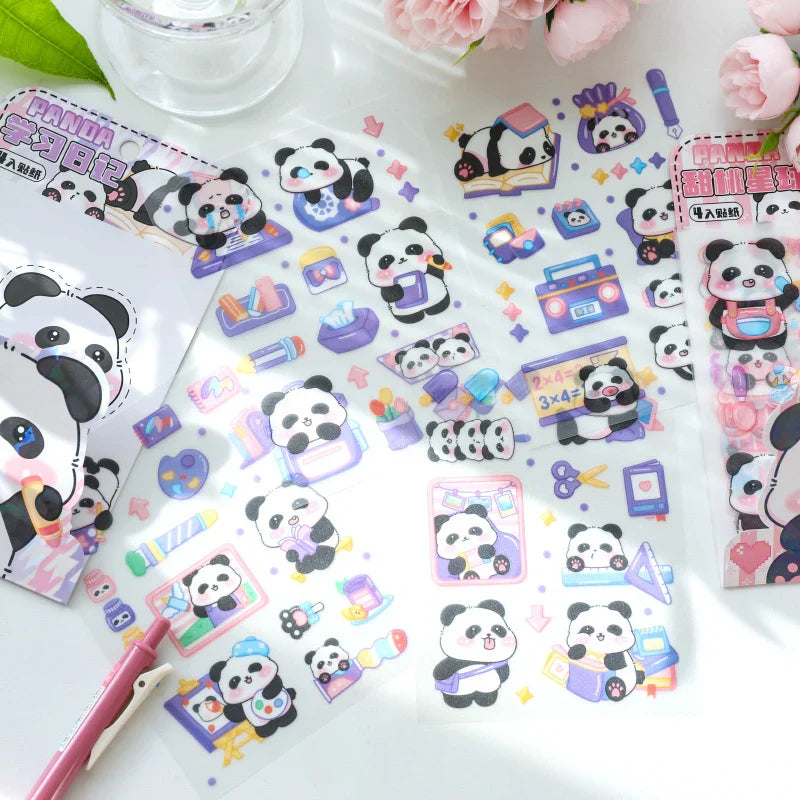 Puffy Panda 4 in 1 Sticker Sheet
