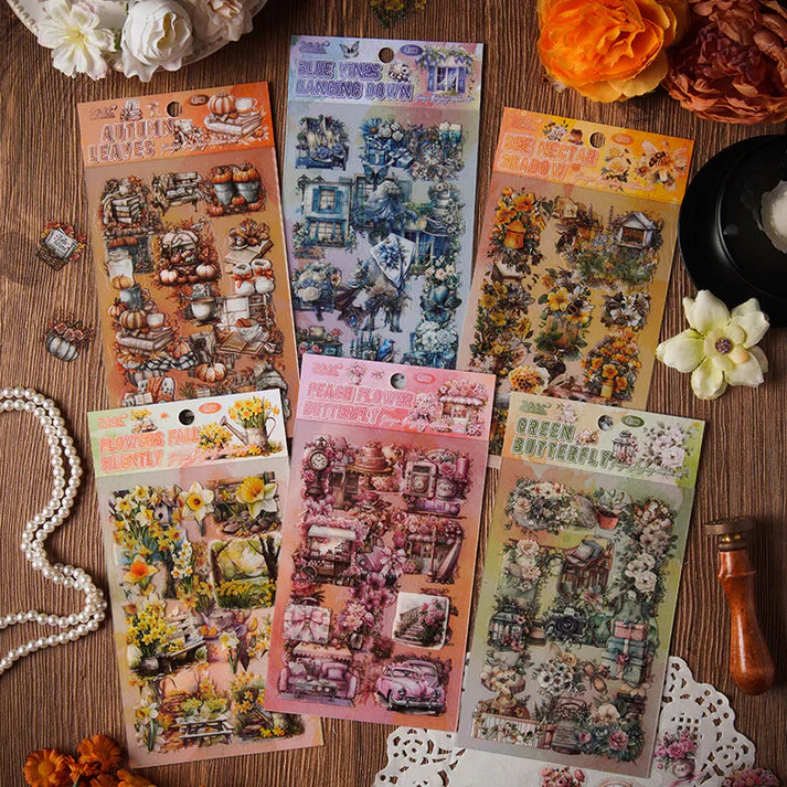 Flowers & Things Sticker Sheet - 4 Pcs
