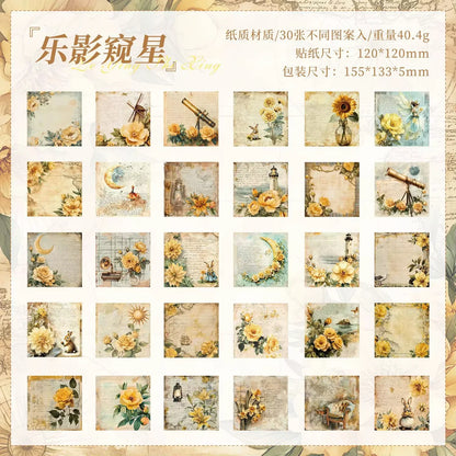 Flower Message Journaling Paper Book - 30 Pcs