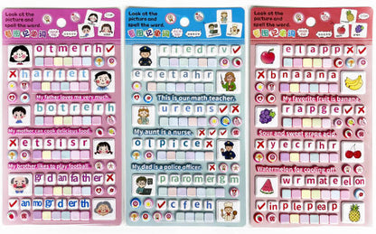 Foam letter and kawaii puffy sticker