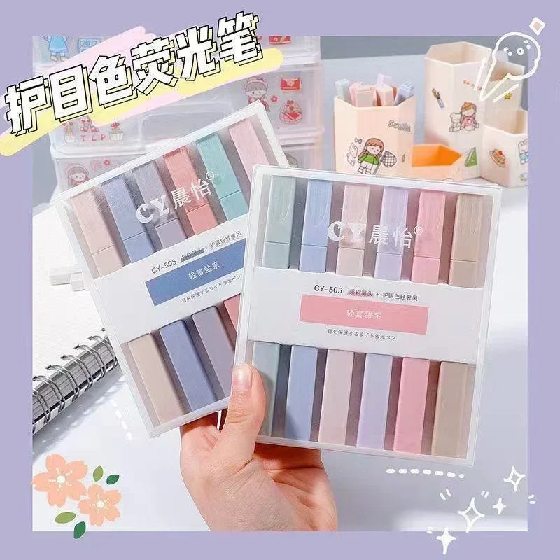 Morandi Pastel Highlighter Set - 6 Pcs