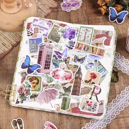 Retro flower Sticker Tape Roll