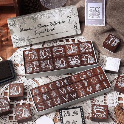 Floral  Wooden Stamp Set
