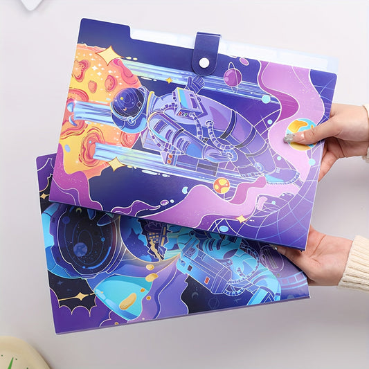 Space Theme File Folder With Button Lock