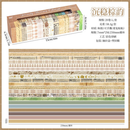 Washi Tape Roll Set - 20 Pcs