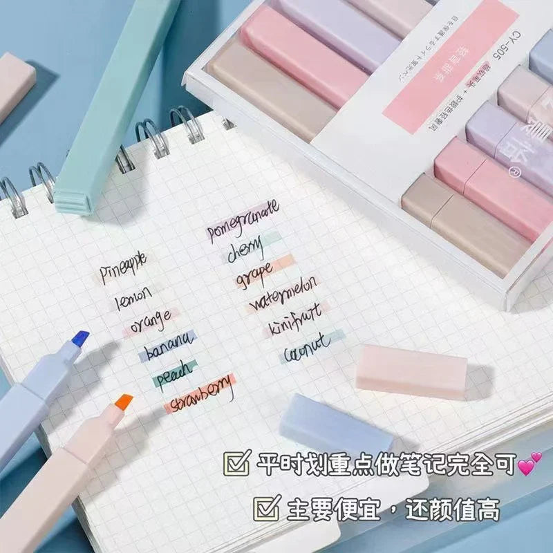 Morandi Pastel Highlighter Set - 6 Pcs