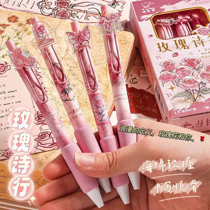 Rose Poetry 4 Pen Set- Black Ink