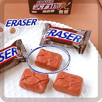 Chocolate bar eraser