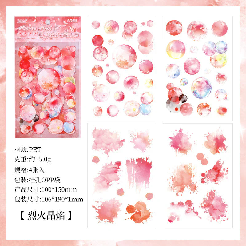 Colorful Bubble Sticker Sheet - 4 Pcs