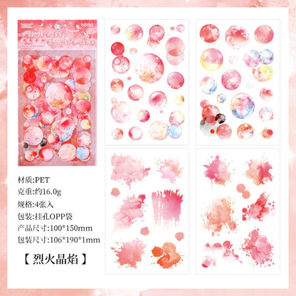 Colorful Bubble Sticker Sheet - 4 Pcs