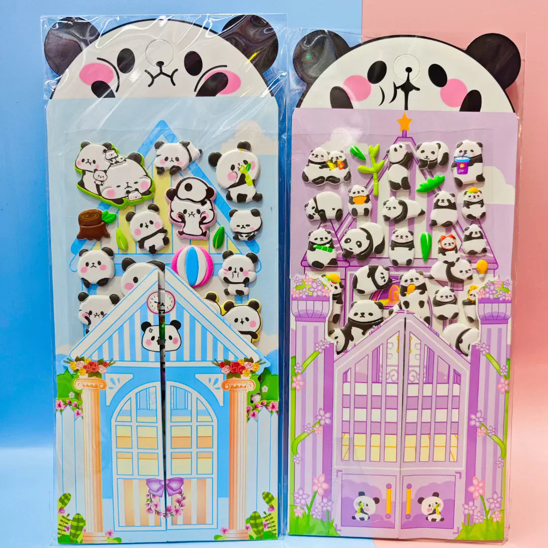 Panda Puffy House Sticker