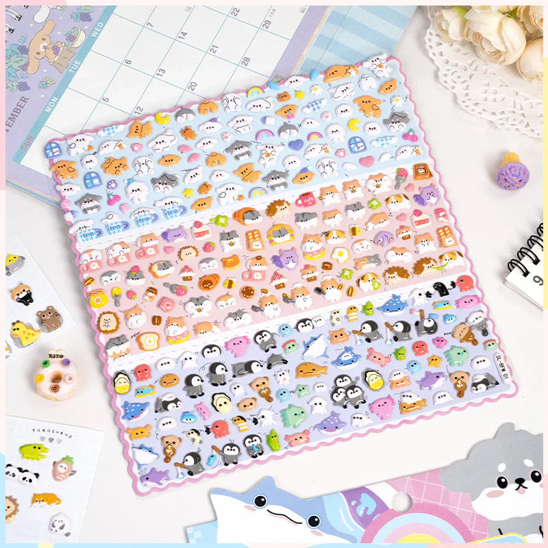 Soft Foam Kawaii Animal Sticker - 500 Pcs