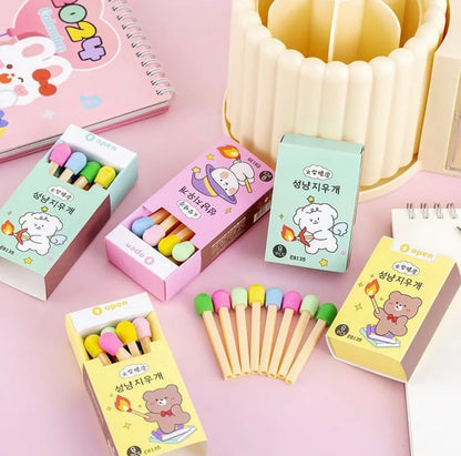 Match stick eraser box