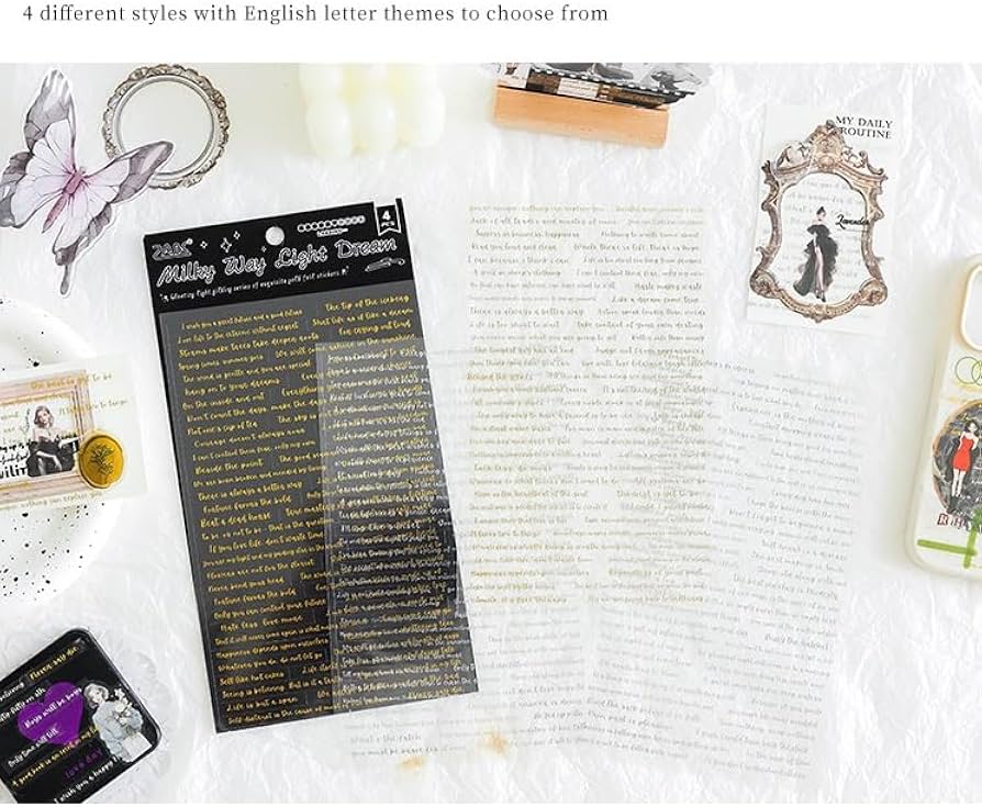 Golden Message Wording Sticker - 4 pcs