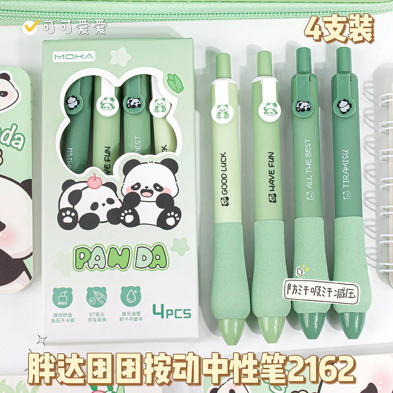 Goodluck Panda Theme 4 Pen Set - Black Ink