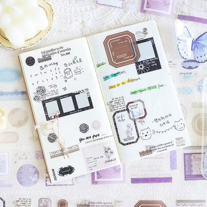 Flower dream lace and message sticker roll set - 4 pcs