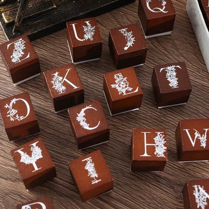 Floral  Wooden Stamp Set