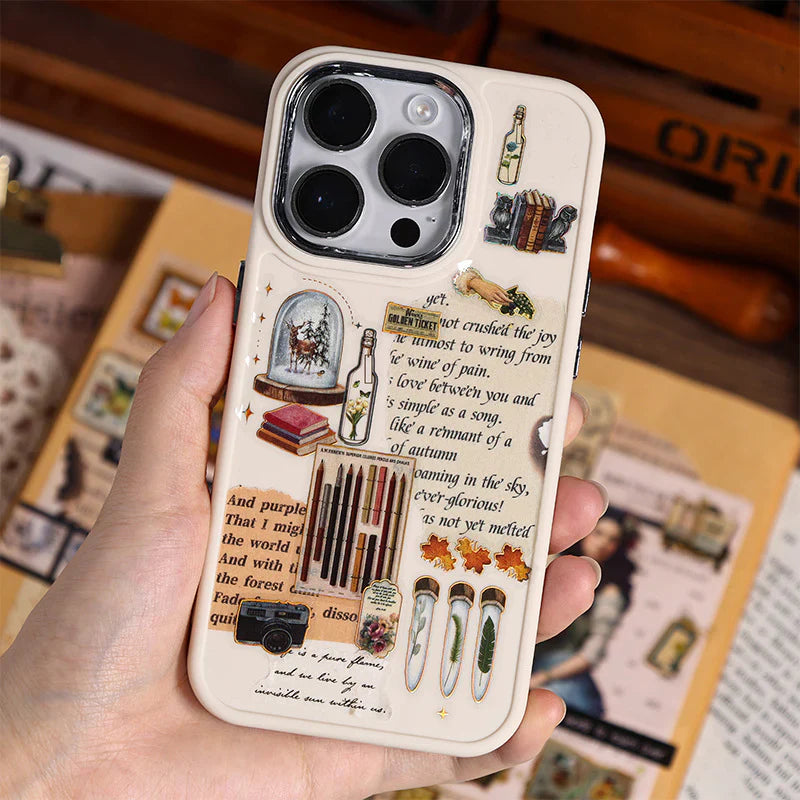 Vintage Material Journaling Sticker Sheet-3 Pcs
