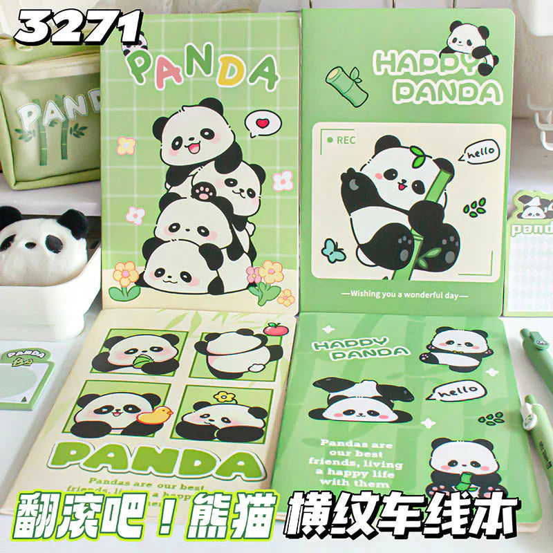 Panda Theme Erasable 12 Pen Set - Blue Ink