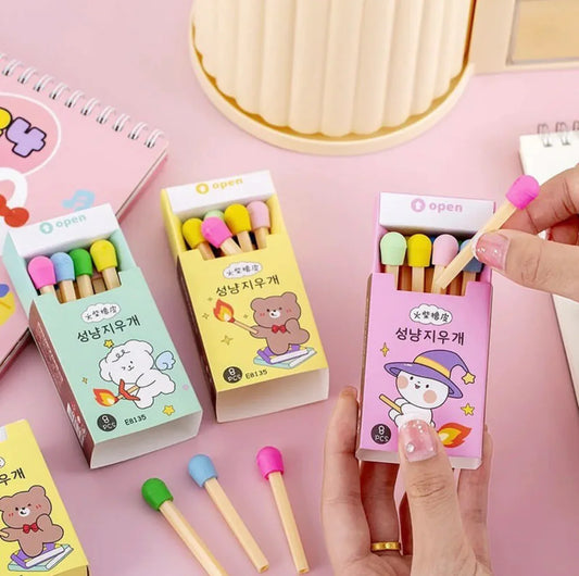 Match stick eraser box