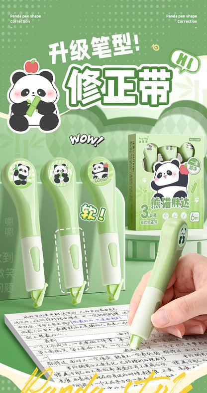 Panda Theme Correction Tape - 3 Pcs