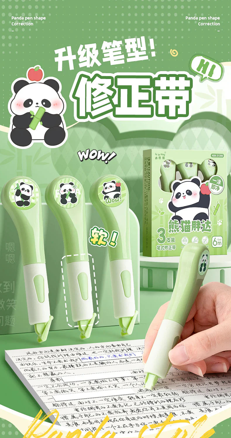 Panda Theme Correction Tape - 3 Pcs
