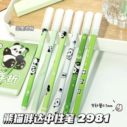 Panda Theme Erasable 12 Pen Set - Blue Ink