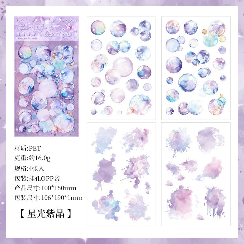 Colorful Bubble Sticker Sheet - 4 Pcs