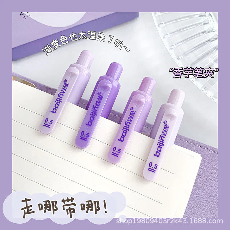 Purple Kawaii  Gel Pen Set- Blue Ink