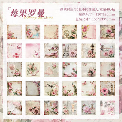 Flower Message Journaling Paper Book - 30 Pcs