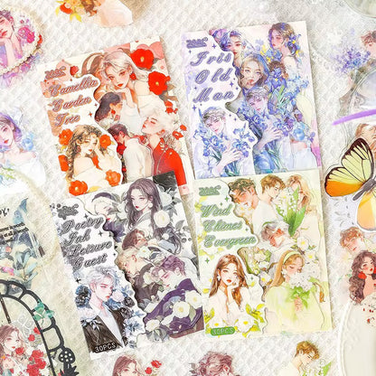 Cute Girly Vintage Sticker - 30 Pcs