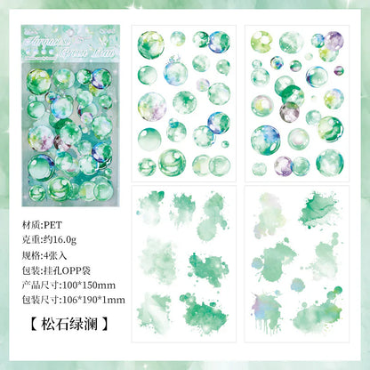 Colorful Bubble Sticker Sheet - 4 Pcs