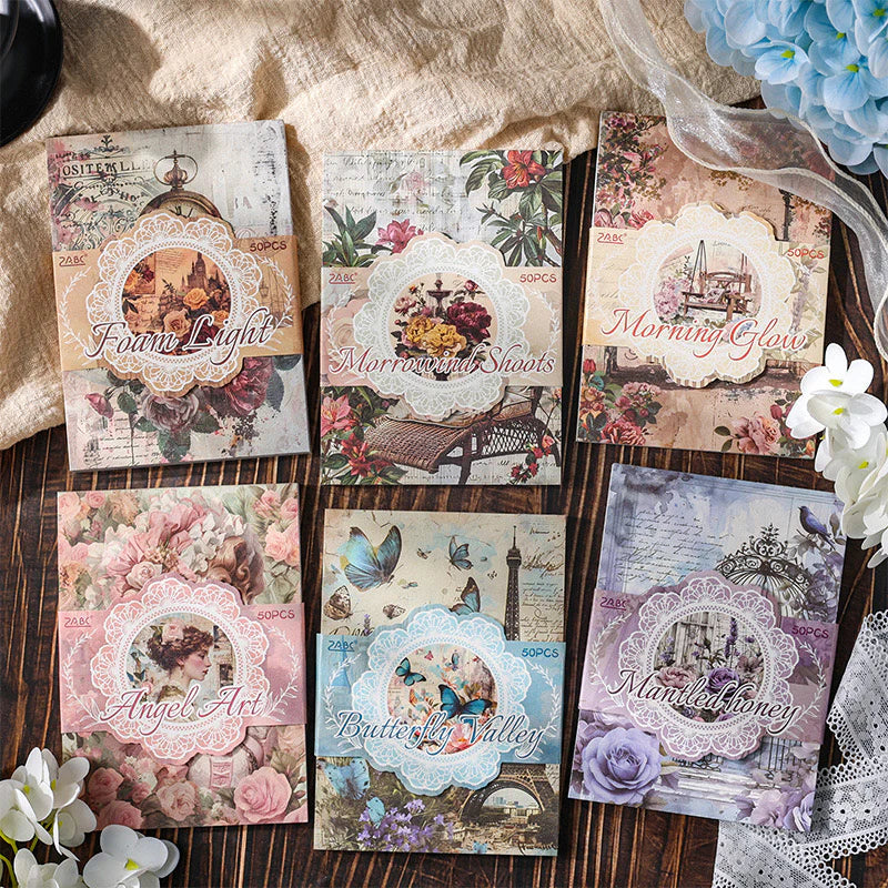 Vintage Craft Paper Book - 50 pcs