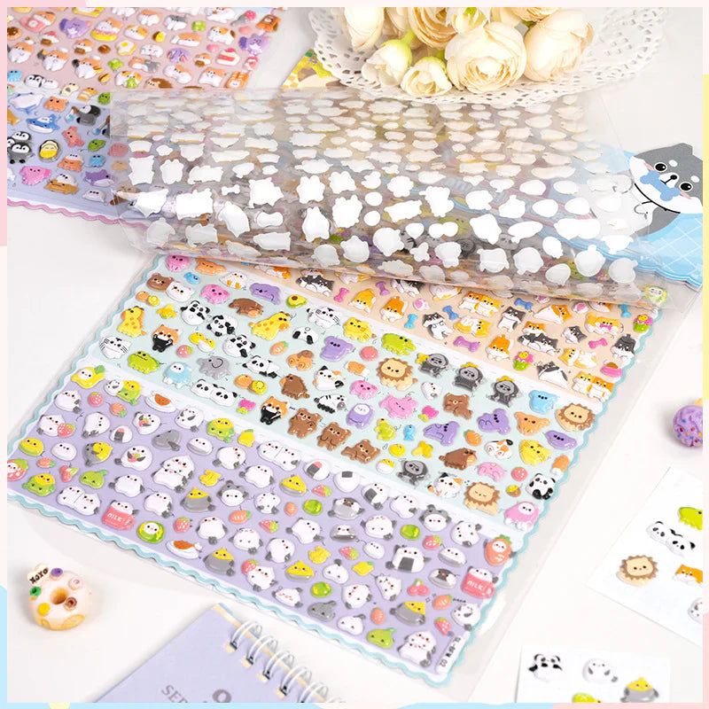 Soft Foam Kawaii Animal Sticker - 500 Pcs