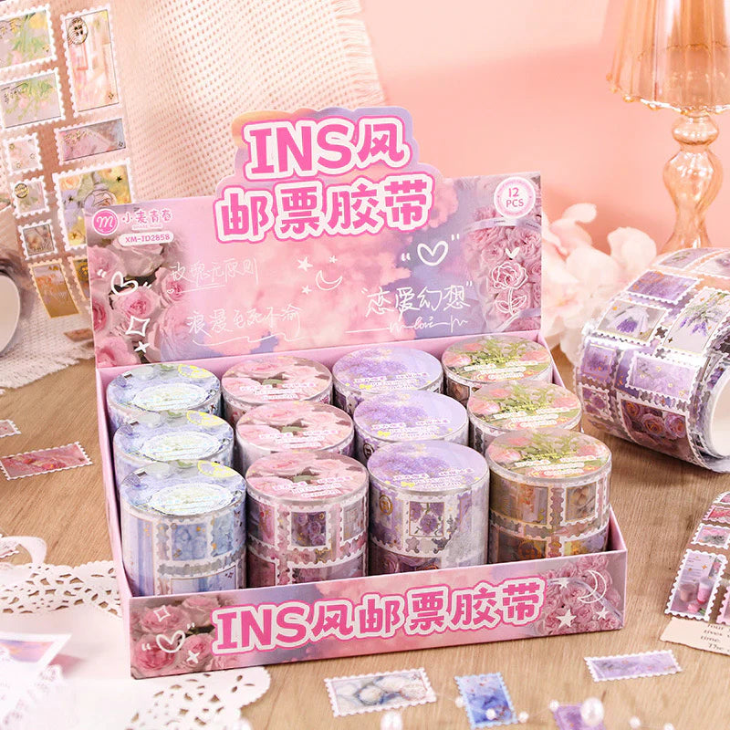 Flower Stamp Sticker Tape Roll