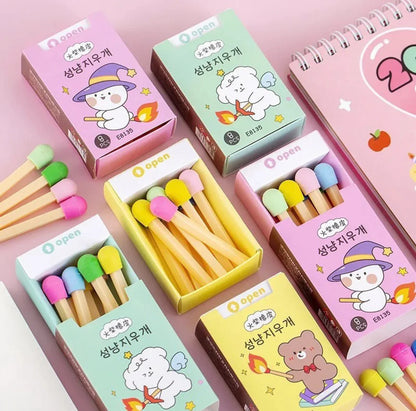 Match stick eraser box