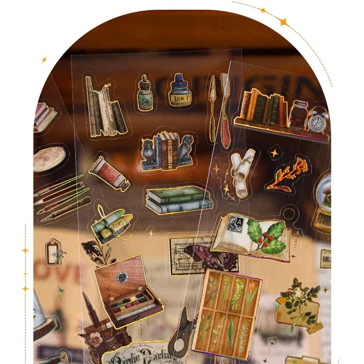 Vintage Material Journaling Sticker Sheet-3 Pcs