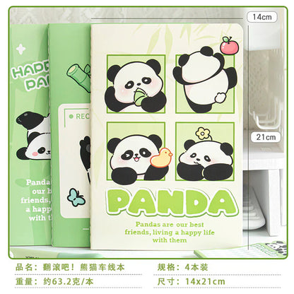 A5 Notebook Panda Theme - 4 Pcs Set