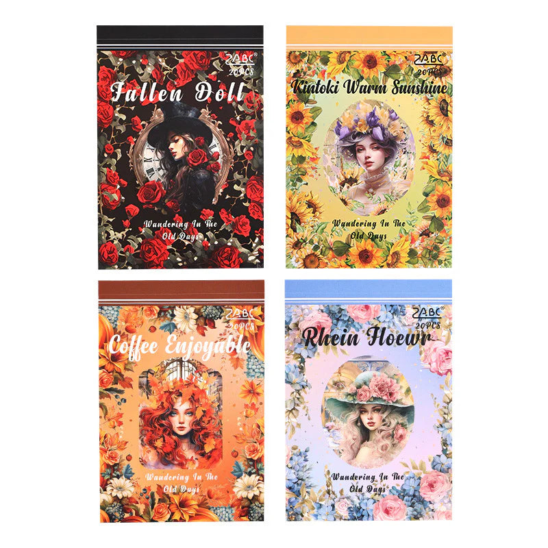 Vintage garden bloom sticker book - 20 sheets