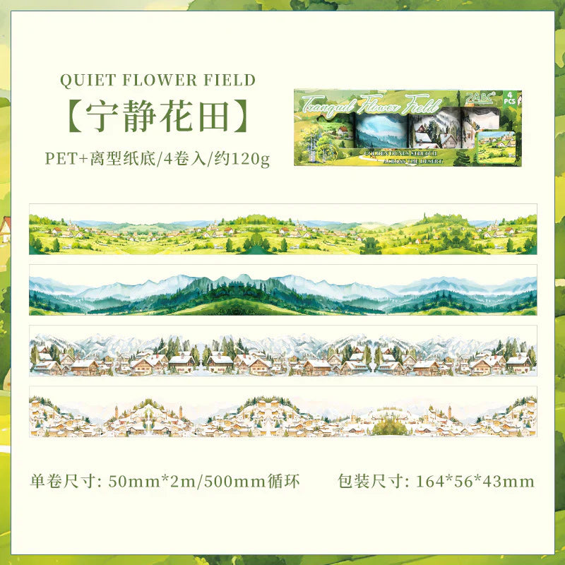 Beautiful Valley Sticker Roll Set - 4 Pcs