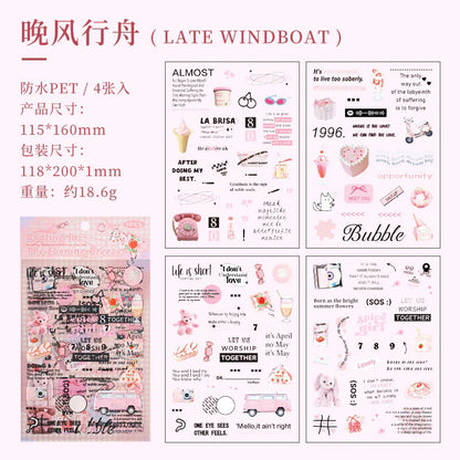 Message & Items Sticker Sheet - 4 Pcs